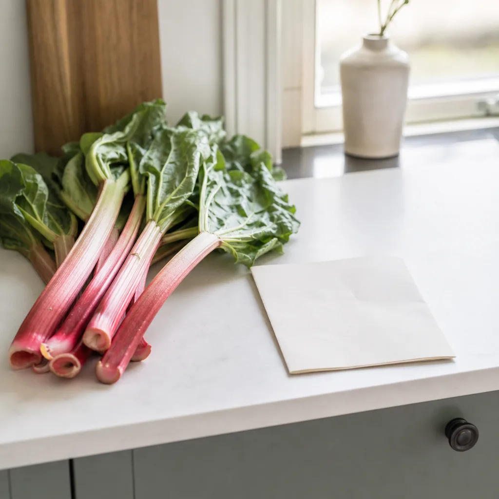 Färska råvaror och receptkort från en HelloFresh matkasse uppackade på en köksbänk