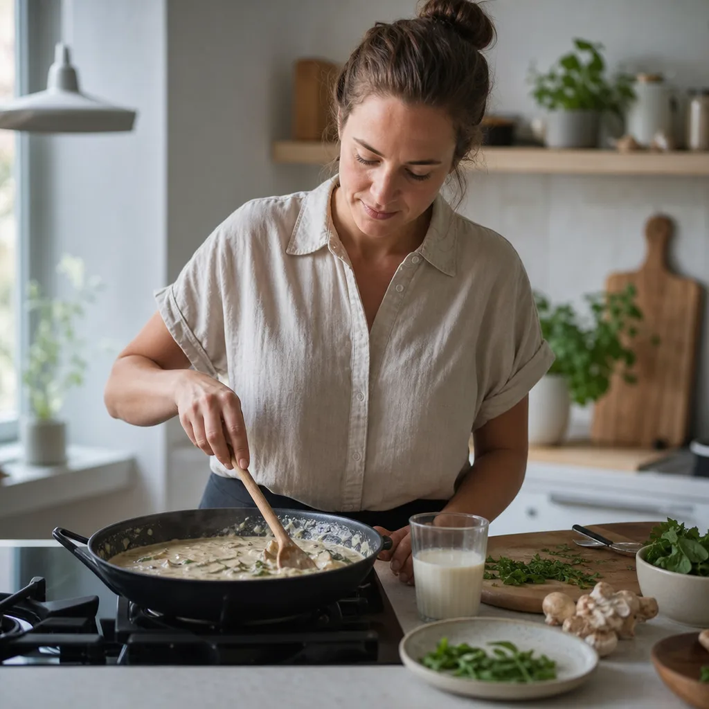 Laktosfri matkasse med färska råvaror och recept upplagda på en köksbänk